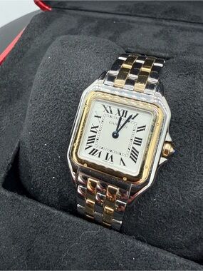 Cartier Panthère Two-Tone Gold and Steel Watch with Original Presentation Box